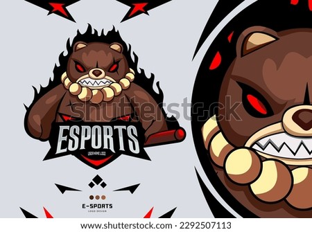Vector devil bear  esports mascot logo