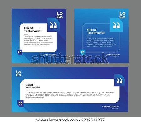 Testimonial and Quote Social media post layouts Ver 16 Royalty-Free Stock Photo #2292531977