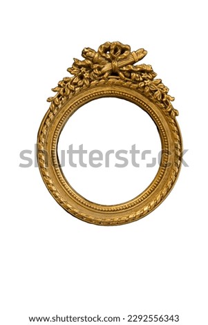 Vintage gold frame isolated and close up