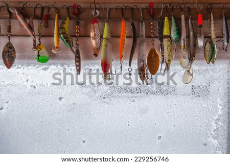 Collection of different fishing hooks