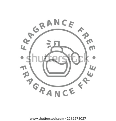 Fragrance free vector line circle stamp. No fragrances for cosmetics packaging label.