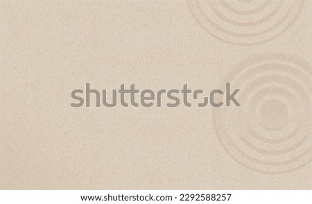 Sand beach texture with simple spiritual patterns in Japanese Zen Garden with concentric circles and parallel lines raked on smooth sandy surface background,Harmony,Meditation,Zen like concept Royalty-Free Stock Photo #2292588257