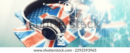 Learning foreign languages. Audiobooks a foreign language. Language classes. Listening. Royalty-Free Stock Photo #2292593965