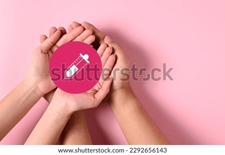 People holding medical hospital icon on hands showing health insurance and medical healthcare, People with welfare health service, Insurance for your health concept