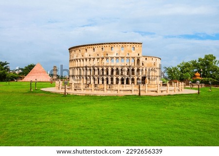 Rome Colosseum in Seven Wonders Park in Kota city in Rajasthan state of India Royalty-Free Stock Photo #2292656339