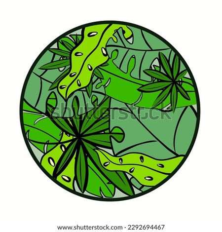 jungle tropical leaves. Trendy Summer Tropical Leaves Vector Design