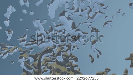Clip art of water reflecting sky and ground
