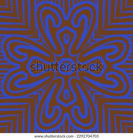 Clip art of blue line pattern on brown background