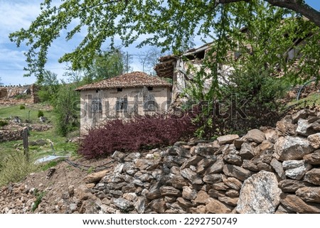 Panorama of Village of Dolene at Ograzhden Mountain, Blagoevgrad Region, Bulgaria