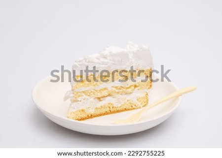 Tasty Coconut Cake on iSolated White Background, Delicious Healthy Homemade Cake. 