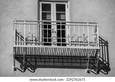 Mediterranean Metal Balcony with French Double Doors.