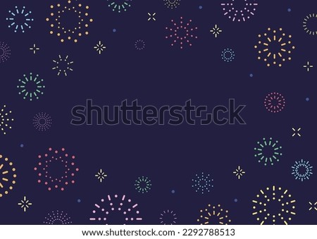 Seamless pattern with fireworks on a blue background. Vector illustration. Fireworks background material with copy space. Royalty-Free Stock Photo #2292788513