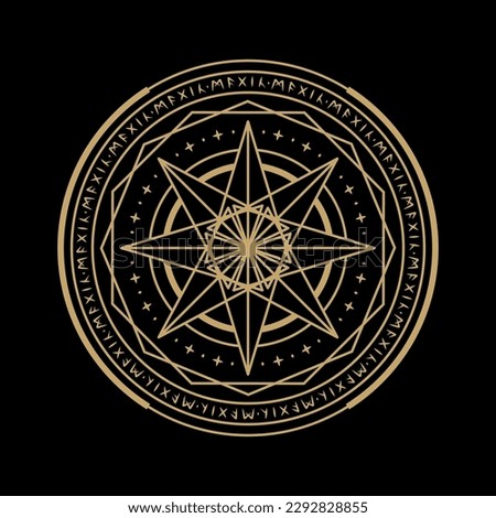 mysterious golden magical circle vector design Royalty-Free Stock Photo #2292828855