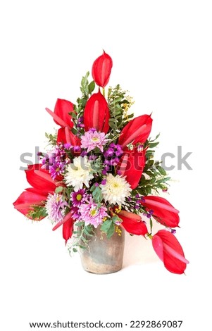 Bouquet of exquisite flowers on a white background