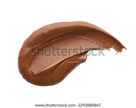 Smear of tasty chocolate paste on white background, top view Royalty-Free Stock Photo #2292880867