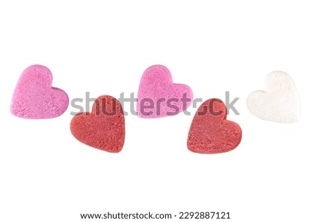 Sugar hearts isolated on a white background. Royalty-Free Stock Photo #2292887121