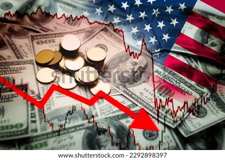 The inflation of american background. Economic critical or risk management of USA. Investment texture for banner. Royalty-Free Stock Photo #2292898397