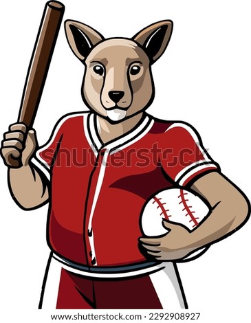Kangaroo Baseball Mascot illustration animal