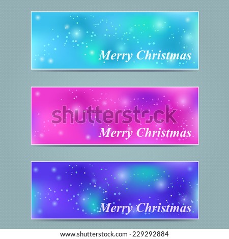 Shiny Starry Christmas Banner. Glowing Greeting Card