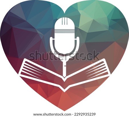 Podcast book vector logo design. Education podcast logo concept.
