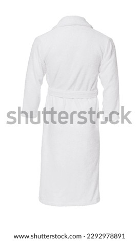 Soft clean terry bathrobe isolated on white, back view Royalty-Free Stock Photo #2292978891
