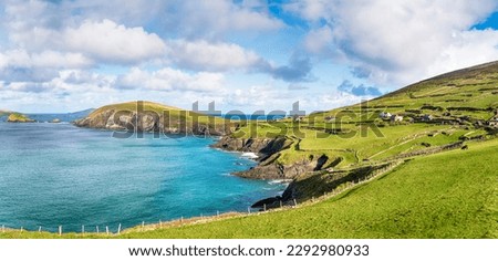 Looking out to Dunmore Head from Slea Drive on the Dingle Peninsula in County Kerry on the west coast of Ireland Royalty-Free Stock Photo #2292980933