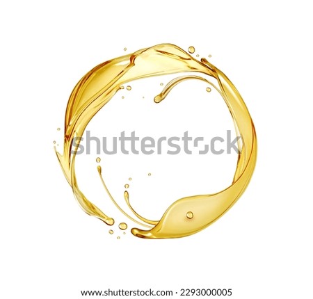 Splashes of oily liquid arranged in a circle isolated on white background Royalty-Free Stock Photo #2293000005