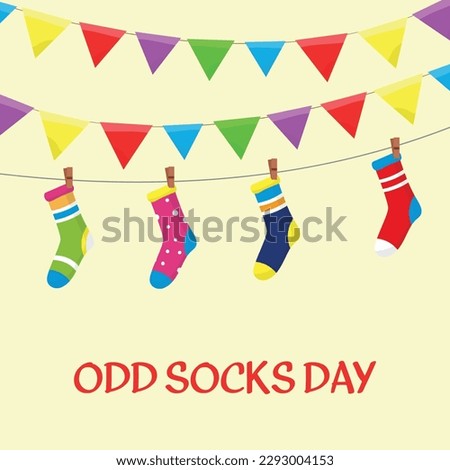 odd socks day . Design suitable for greeting card poster and banner Royalty-Free Stock Photo #2293004153