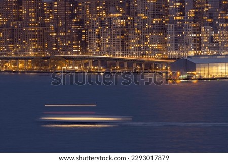 Long exposure Manhattan skyline night time