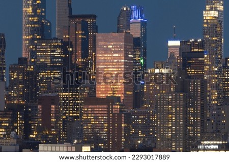 Long exposure Manhattan skyline night time