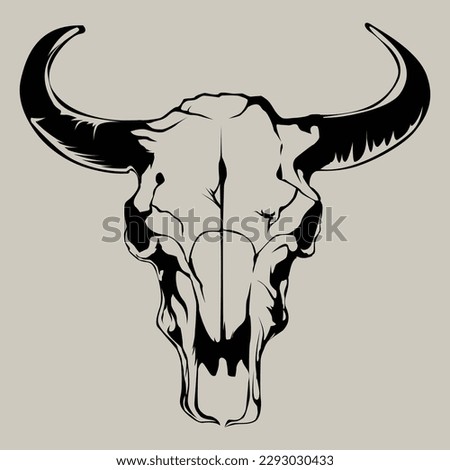 Animal wild skull bone line art vector silhouette 