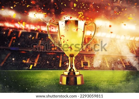 Concept of triumph in a football final match Royalty-Free Stock Photo #2293059811