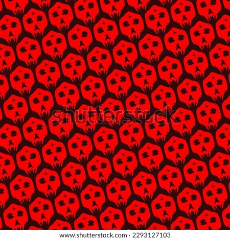 abstract backgrond with a red skull motif.	