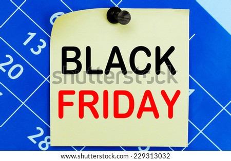 Black Friday written on a note paper