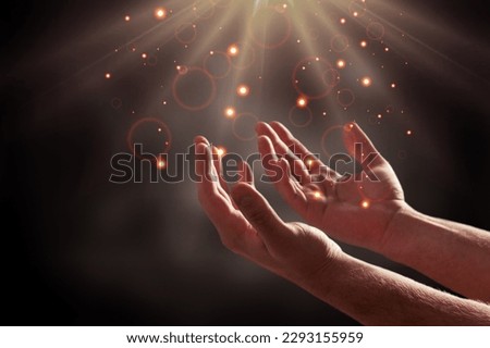 Prayer person praying god on dark background