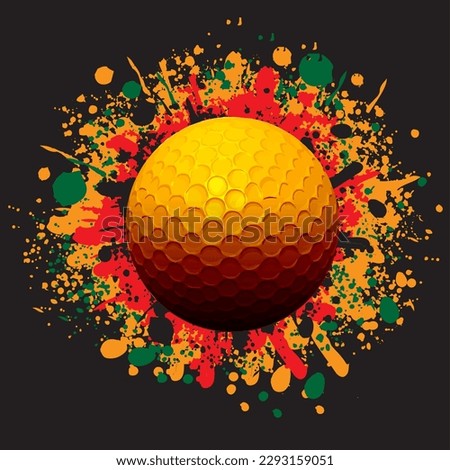 Vector art golfer illustration with colorfull. White background.