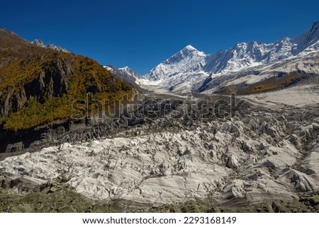 Minapin glacier and Rakaposhi mountain view, Karakoram, Pakistan