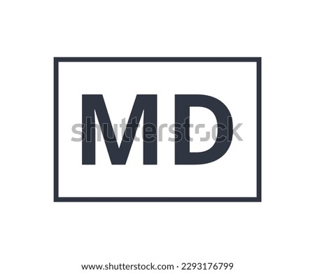 Monochromatic MD, Medical Device Symbol. Vector Illustration.
