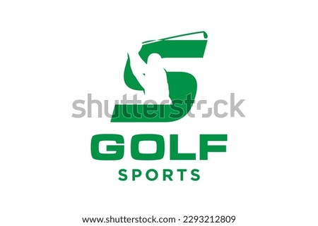 Alphabet letter icon logo S for Golf logo design vector template, Vector label of golf, Logo of golf championship, illustration, Creative icon, design