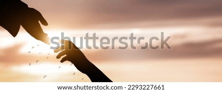 the hand of christ helping and giving hope to a person