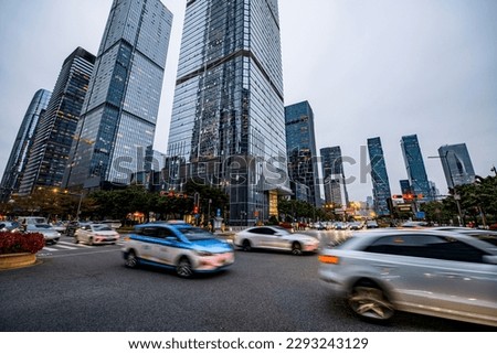 urban traffic at shenzhen city Royalty-Free Stock Photo #2293243129