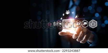Digital marketing commerce online sale concept, Promotion of products or services through digital channels search engine, social media, email, website, Digital Marketing Strategies and Goals. SEO PPC Royalty-Free Stock Photo #2293243887