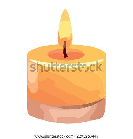 Burning candle symbolizes celebration of love and spirituality isolated