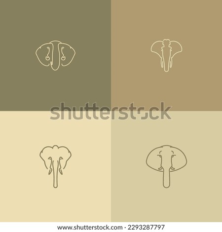 Majestic Elephant Head Outline Design