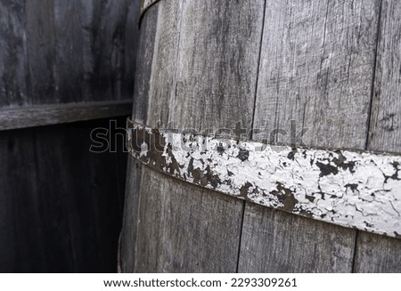 Detail of old barrel to store wine or alcoholic beverages