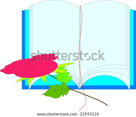 Decor on a rose and opening book