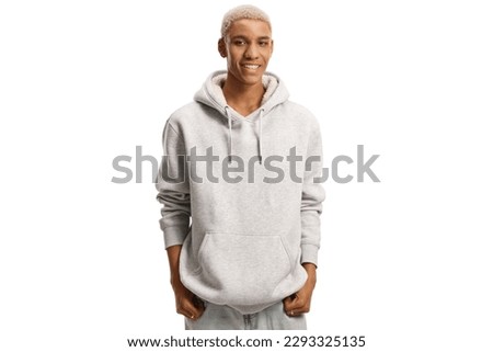 Gen z african american male with blanched hair isolated on white background