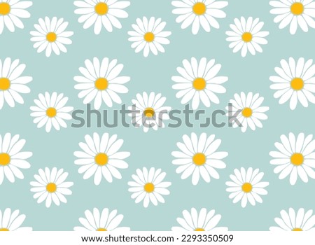 Daisy flowers seamless pattern wallpaper on vintage background vector illustration