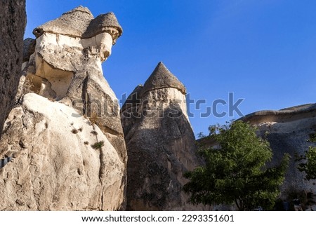 This is a close up view of the fantastic rocks in Cappadocia.
