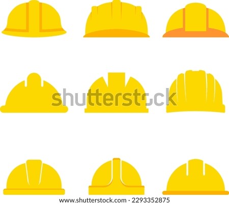 Hard hat icon set. Hard hat of labor equipment for protection. Industry safety helmet for worker, labor, builder and construction. Hard hat icon sheet Royalty-Free Stock Photo #2293352875